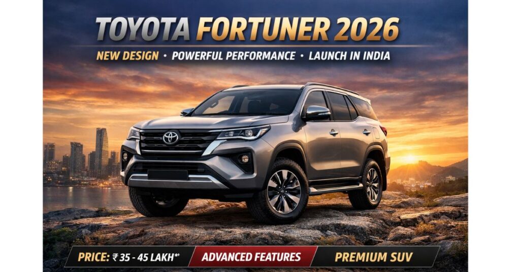 Toyota Fortuner 2026 new model premium SUV front design India